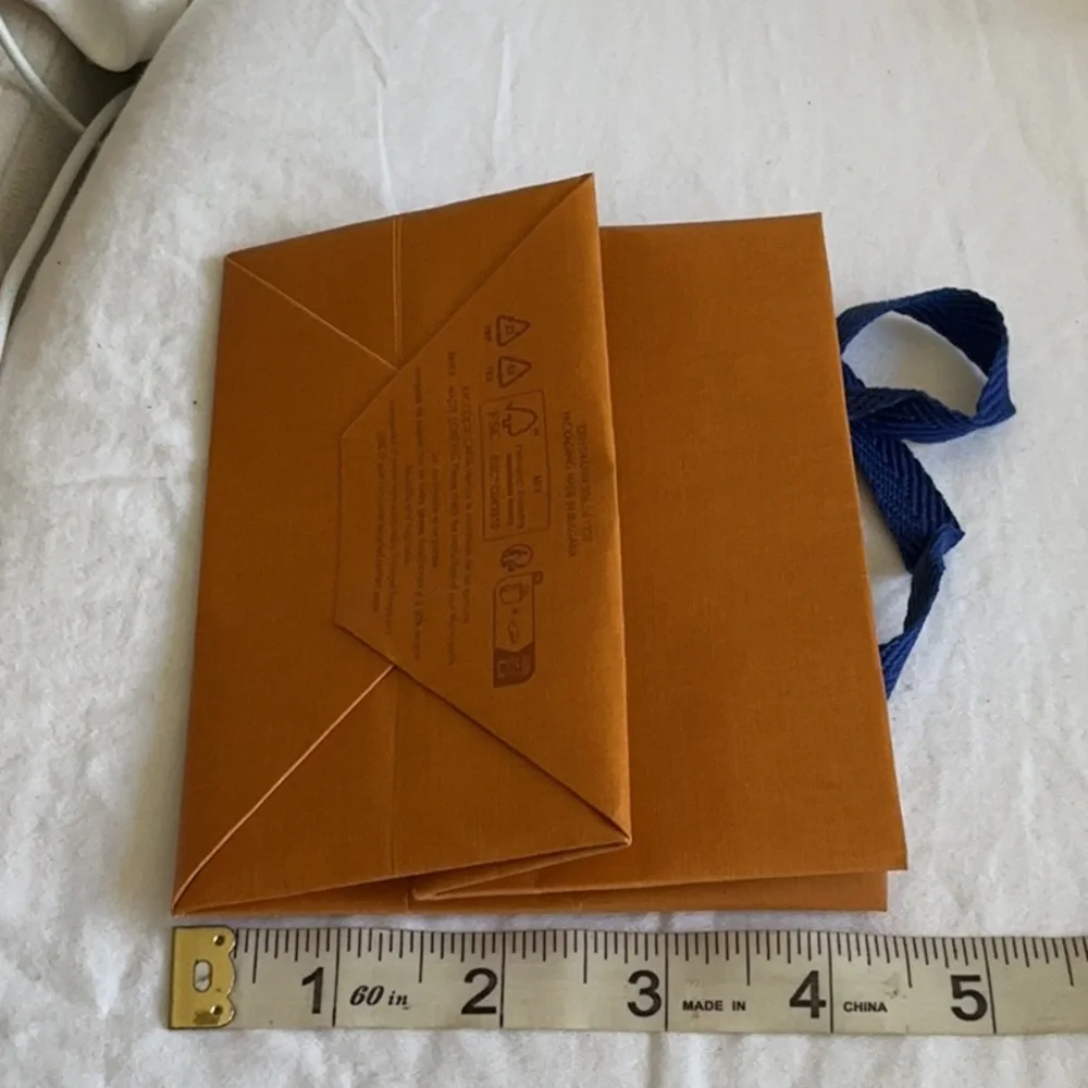 Louis Vuitton yellow gold small paper shopping gift bag size 5x4,5x3